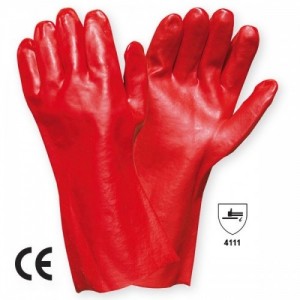 Manusi de Protectie Impregnate PVC categoria II VINYL RED 35cm