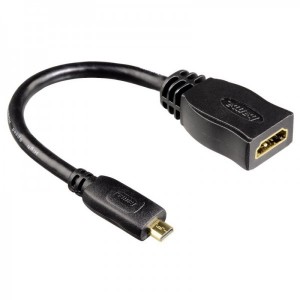 Hama 1x HDMI Female - 1x microHDMI Male, 10cm, negru