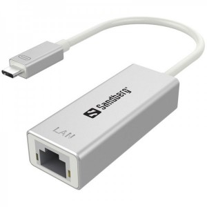 Sandberg 1x USB 3.1 tip C Male - 1x RJ-45 Female