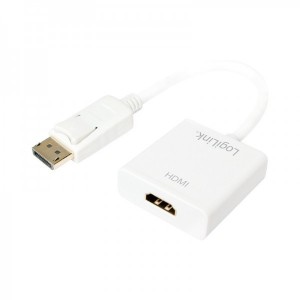 Logilink 1x DisplayPort Male - 1x HDMI Female, alb