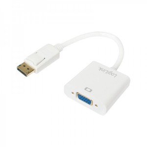 Logilink 1x DisplayPort Male - 1x VGA Female, alb