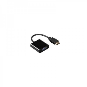 Hama 1x HDMI Male - 1x VGA Female + 1x Jack 3.5 mm Female, negru