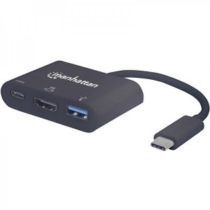 Manhattan 1x USB 3.1 tip C Male - 1x HDMI Female + 1x USB 3.0 tip A Female + 1x USB 3.1 tip C