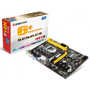 Placa de baza Biostar H81A LGA1150 DDR3-1600 2 x USB 3.0 Port BTC ETH MINING Versiunea 6.1