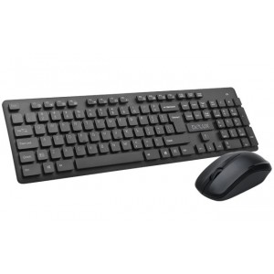 Kit Wireless Tastatura + Mouse Delux KA150G Querty USB 12 Taste multimedia Design Water-Proof 1000 dpi Negru 2.4G